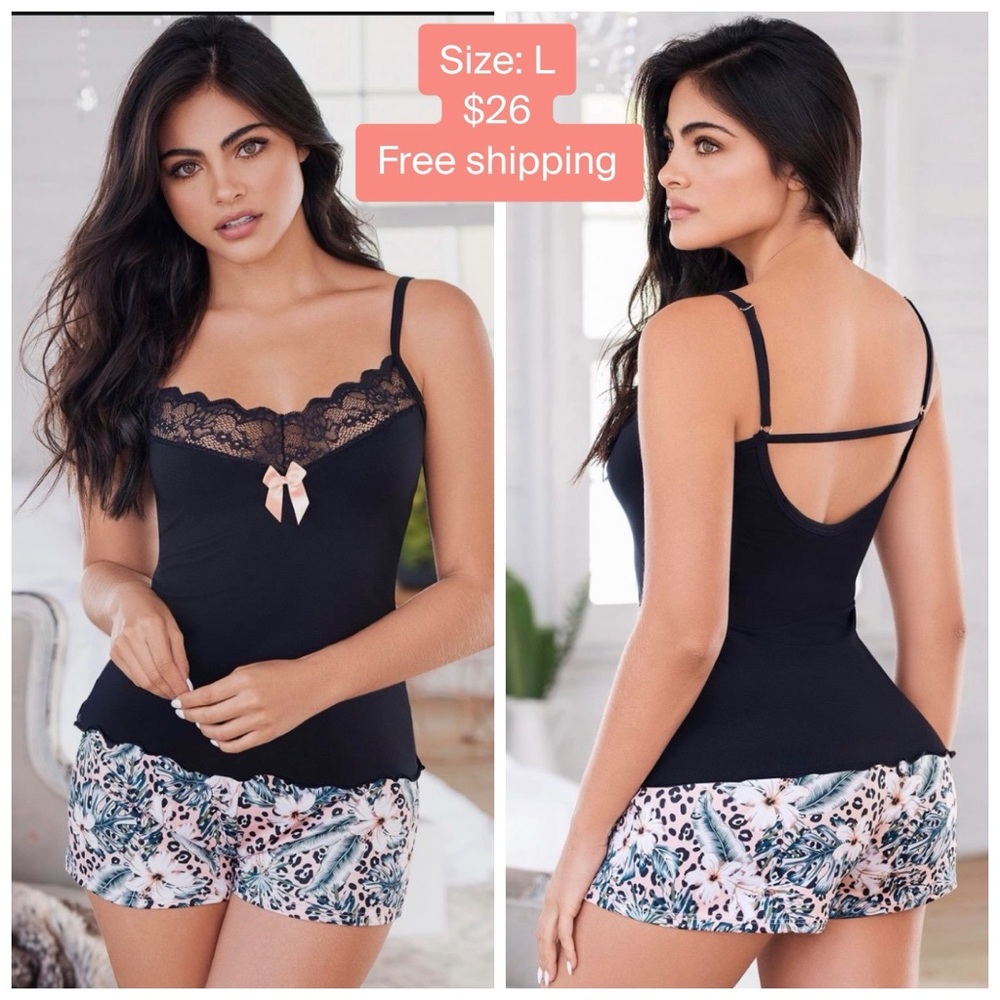 Short ser animal and flowers print